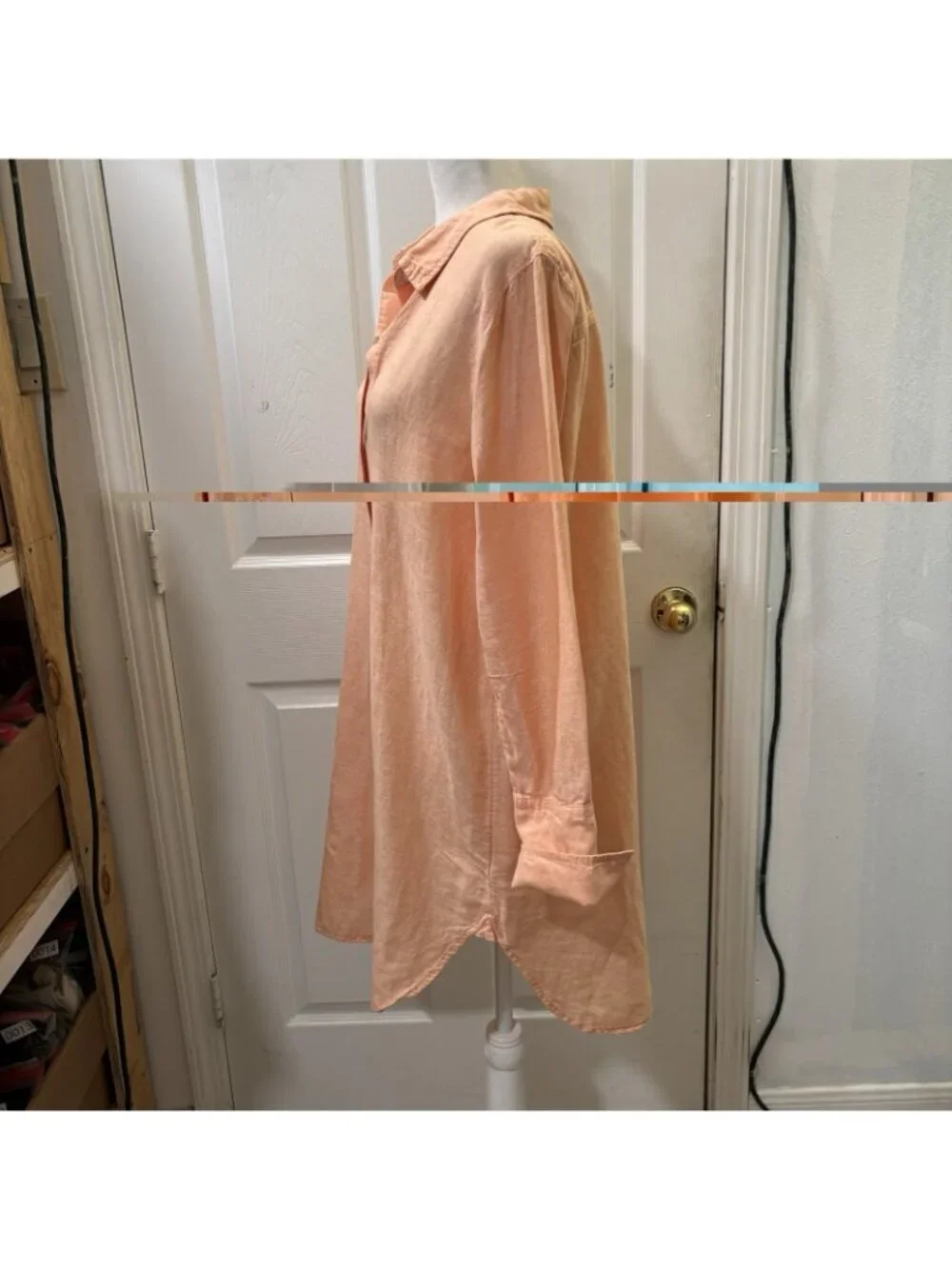J Crew Coral Relaxed Fit Beach Shirt In Linen Cotton Size Medium
